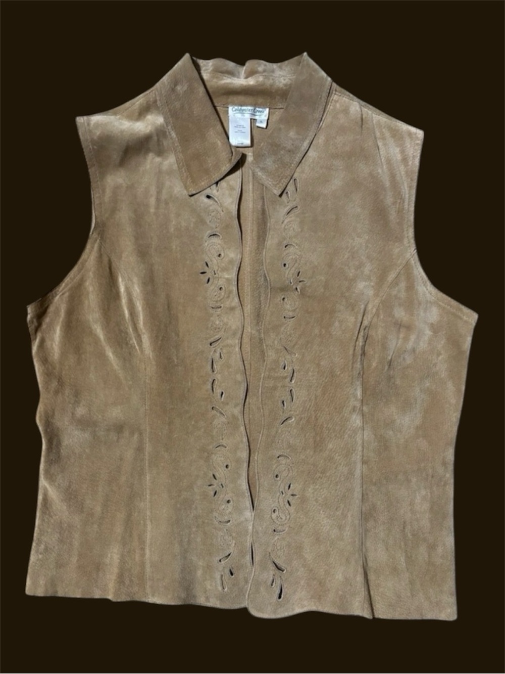 Soft Brown Genuine Leather Vest Western Boho Quiet Luxury Layer Large